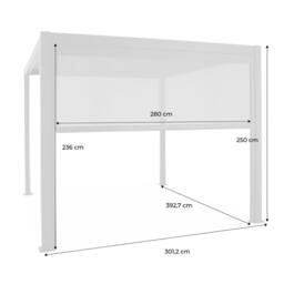sweeek Louvered Pergola Aluminium 4 X 3m & 3m Blind in Grey - thumbnail 5