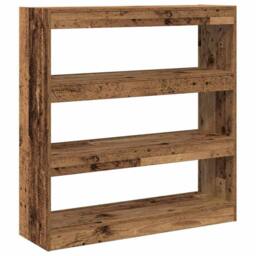 Berkfield Home Book Cabinet/Room Divider - Rustic Wood - 100x30x103cm - Wood in Brown - Size: 100 x 30 x 103 cm - thumbnail 1