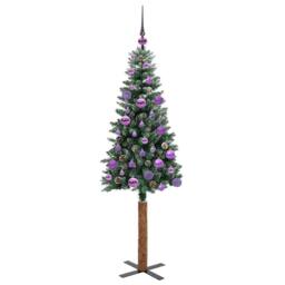 Berkfield Home Slim Christmas Tree with 150 LEDs Green & White 150 cm - thumbnail 4