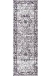 THE RUGS Azar Washable Persian Classic Rug - Ultra Soft Polyester Design in Grey - Size: 60 cm x 180 cm - thumbnail 3
