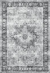 THE RUGS Azar Washable Persian Classic Rug - Ultra Soft Polyester Design in Grey - Size: 60 cm x 180 cm - thumbnail 1