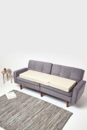 Homescapes Cotton Orthopaedic Foam 3 Seater Booster Cushion in Cream - thumbnail 5
