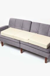 Homescapes Cotton Orthopaedic Foam 3 Seater Booster Cushion in Cream - thumbnail 1