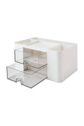 Living and Home Plastic Desktop Multi-Compartment Storage Organiser Box with Drawers in White - thumbnail 9