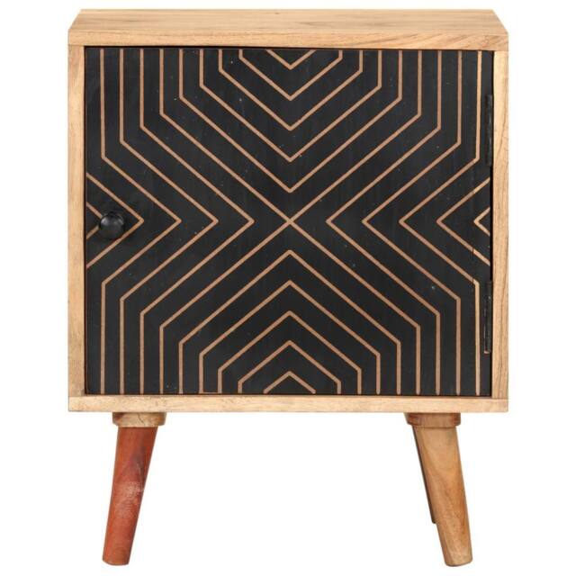 Berkfield Home Bedside Cabinet 40x30x50 cm Solid Acacia Wood in Beige - Size: 40 x 30 x 50 cm - image 1