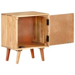 Berkfield Home Bedside Cabinet 40x30x50 cm Solid Acacia Wood in Beige - Size: 40 x 30 x 50 cm - thumbnail 5