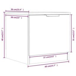 Berkfield Home Decorative Bedside Cabinet Concrete Grey 40x39x40 cm - Size: 40 x 39 x 40 cm - thumbnail 9