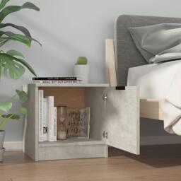 Berkfield Home Decorative Bedside Cabinet Concrete Grey 40x39x40 cm - Size: 40 x 39 x 40 cm - thumbnail 1