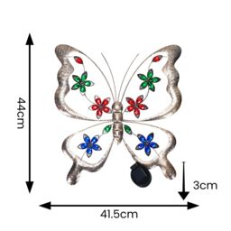 ValueLights Butterfly Solar Outdoor Multi Coloured Wall Art Garden Fence Ornament Light - thumbnail 4