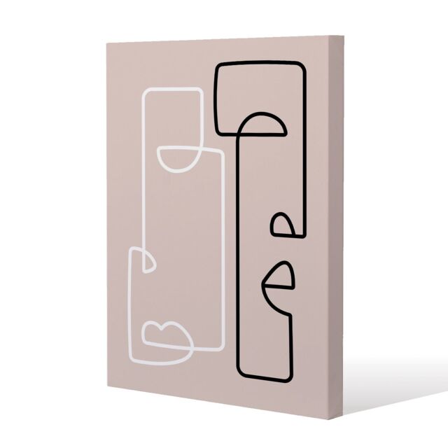 Benjamin Tate Design line art of two faces (Canvas Print) / 114 x 77 x 4cm in Natural - Size: 114 x 77 x 4 cm - image 1