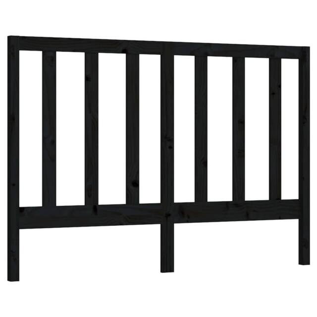 Berkfield Home Bed Headboard Black 126x4x100 cm Solid Wood Pine - Size: 126 x 4 x 100 cm - image 1