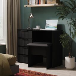 Ready Assembled 2 U Menai 4 Drawer Vanity (Ready Assembled) in Black - thumbnail 1