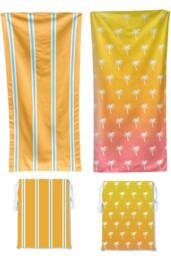 LARANGE Beach Towel Bag Microfiber Suede Double-Sided 180 X 90 in Yellow