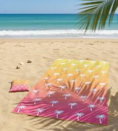 LARANGE Beach Towel Bag Microfiber Suede Double-Sided 180 X 90 in Yellow - thumbnail 3