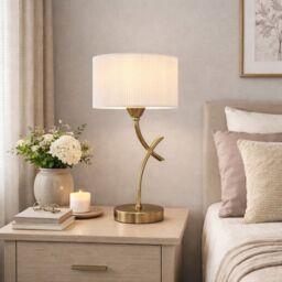 Pagazzi Justina Antique Brass Table Lamp in Gold - thumbnail 1