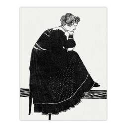 Artery8 Reijer Stolk Woman Sitting on a Stool Design Framed Art Picture Print in White - Size: A3 - thumbnail 3