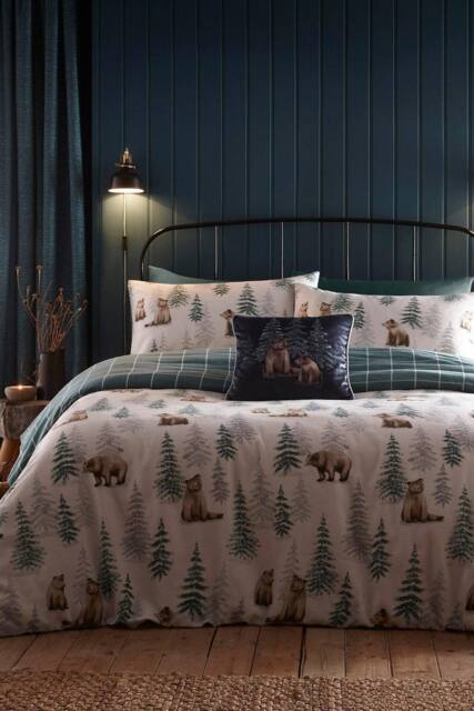 Dreams & Drapes 'Bear Walks' Brushed Cotton Duvet Cover Set in Natural - Size: Super King - image 1