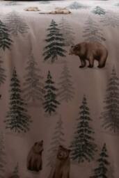Dreams & Drapes 'Bear Walks' Brushed Cotton Duvet Cover Set in Natural - Size: Super King - thumbnail 3