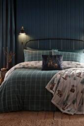 Dreams & Drapes 'Bear Walks' Brushed Cotton Duvet Cover Set in Natural - Size: Super King - thumbnail 5