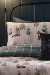 Dreams & Drapes 'Bear Walks' Brushed Cotton Duvet Cover Set in Natural - Size: Super King - thumbnail 2