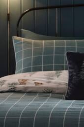 Dreams & Drapes 'Bear Walks' Brushed Cotton Duvet Cover Set in Natural - Size: Super King - thumbnail 6