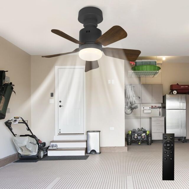 Garwarm Ceiling Fans with Lights 36w 5 Blades 4 Speeds Timing Dia 45 cm in Black - image 1