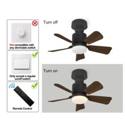 Garwarm Ceiling Fans with Lights 36w 5 Blades 4 Speeds Timing Dia 45 cm in Black - thumbnail 7