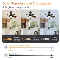 Garwarm Ceiling Fans with Lights 36w 5 Blades 4 Speeds Timing Dia 45 cm in Black - thumbnail 8