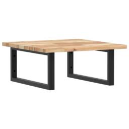 Berkfield Home Elegant Basin Shelf Wall Mounted Steel & Solid Wood Acacia in Brown - thumbnail 3