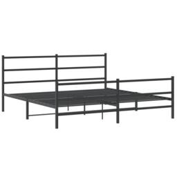 Berkfield Home Metal Bed Frame without Mattress with Footboard¬†Black 193x203cm in Black - Size: 193x203 cm - thumbnail 3