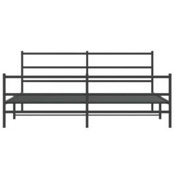 Berkfield Home Metal Bed Frame without Mattress with Footboard¬†Black 193x203cm in Black - Size: 193x203 cm - thumbnail 5