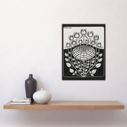 "Artery8 Rose Bush Flowers Vintage Floral Vintage Wall Art Print Graag in Black - Size: W12"" x H16""" - thumbnail 4