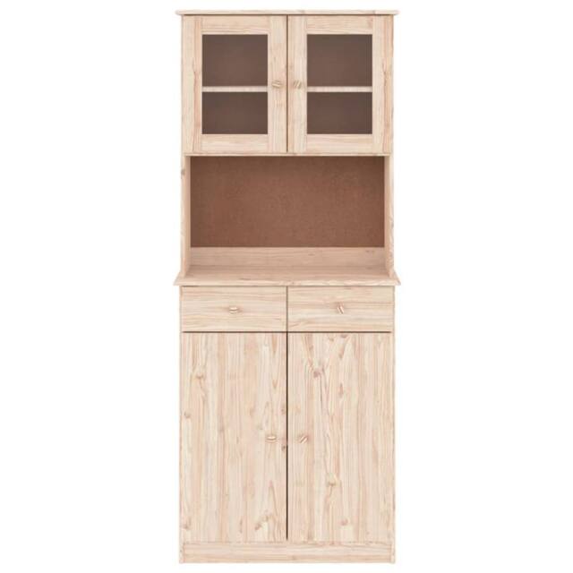 Berkfield Home Highboard ALTA 77x35x188 cm Solid Wood Pine in Light Tan - Size: 77 x 35 x 188 cm - image 1