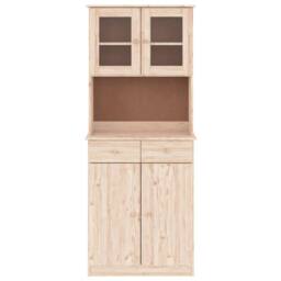 Berkfield Home Highboard ALTA 77x35x188 cm Solid Wood Pine in Light Tan - Size: 77 x 35 x 188 cm