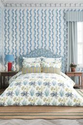 Sanderson 'Enys Garden' Cotton Cushion in Mustard - thumbnail 5