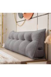 Living and Home Triangle Wedge Headboard Pillow Backrest Support Cushion in Grey - thumbnail 4