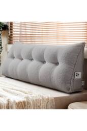 Living and Home Triangle Wedge Headboard Pillow Backrest Support Cushion in Grey
