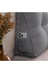 Living and Home Triangle Wedge Headboard Pillow Backrest Support Cushion in Grey - thumbnail 5