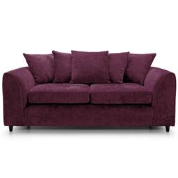 Furnishings For Less UK Monaco Chenille Fabric Sofa Set 3 & 2 Seater Sofa Scatter Back Curved Arm in Purple - thumbnail 2