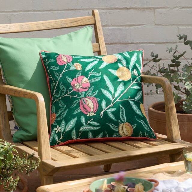 Morris & Co Fruits Outdoor Cushion in Green - Size: 45 cm x 45 cm - image 1