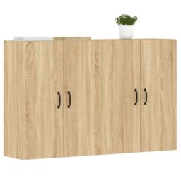 Berkfield Home Wall Mounted Cabinets 2 pcs Sonoma Oak Engineered Wood in Brown - thumbnail 3