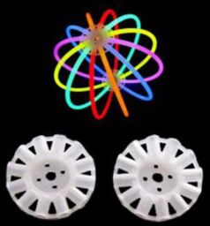 Shatchi 10pcs Round & 10pcs Square Glowsticks - Bracelets Connectors Accessories in White - thumbnail 5