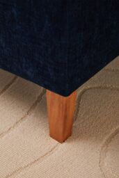 Living and Home Chenille Storage Bench with Rubberwood Legs in Blue - thumbnail 7
