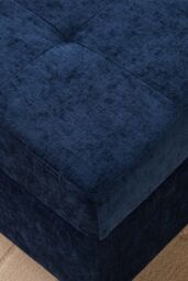 Living and Home Chenille Storage Bench with Rubberwood Legs in Blue - thumbnail 6