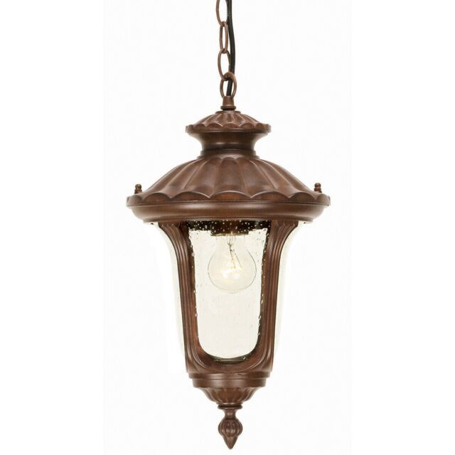 Loops Outdoor IP44 1 Bulb Chain Lantern Rusty Bronze Patina LED E27 100W