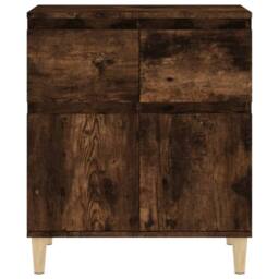 Berkfield Home Sideboard Smoked Oak 60x35x70 cm Engineered Wood in Brown - Size: 60 x 35 x 70 cm - thumbnail 7