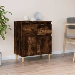Berkfield Home Sideboard Smoked Oak 60x35x70 cm Engineered Wood in Brown - Size: 60 x 35 x 70 cm - thumbnail 2