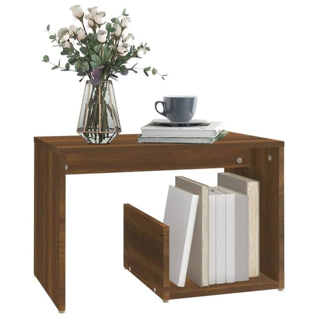 Berkfield Home Side Table Brown Oak 59x36x38 cm Engineered Wood - Size: 59 x 36 x 38 cm - image 1