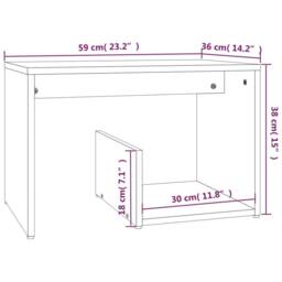 Berkfield Home Side Table Brown Oak 59x36x38 cm Engineered Wood - Size: 59 x 36 x 38 cm - thumbnail 7
