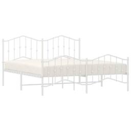 Berkfield Home Metal Bed Frame with Headboard & Footboard White 183x213 cm - thumbnail 4